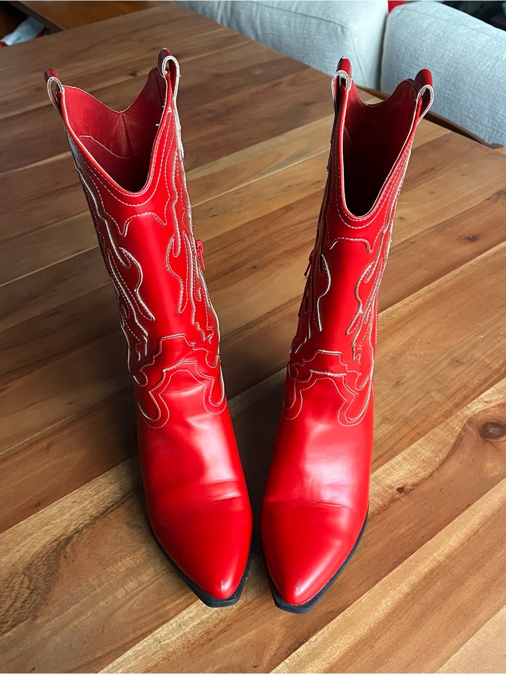 New Look Red Western Boots W9 - Picture 4 of 6